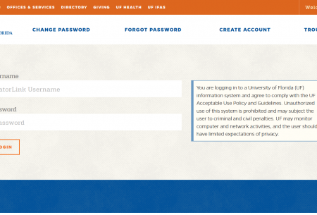 login.ufl.edu screenshot