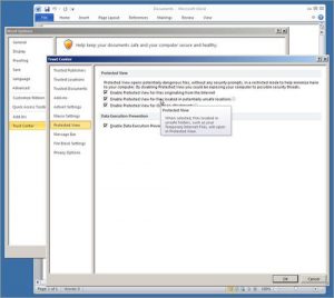 "Protected View" available from Word's "Trust Center"