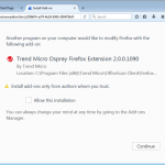 Firefox addon installation confirmation