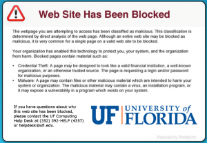 "Web Site Has Been Blocked!" page example.