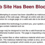 "Web Site Has Been Blocked!" page example.